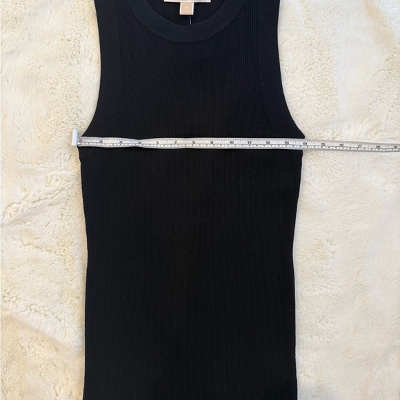 MICHAEL KORS Black Ribbed Knit Sleeveless Tank Top Medium - Picture 9 of 10